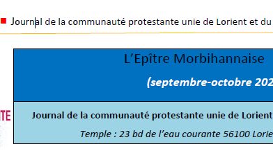 Lettre de nouvelles : « L’Epître »